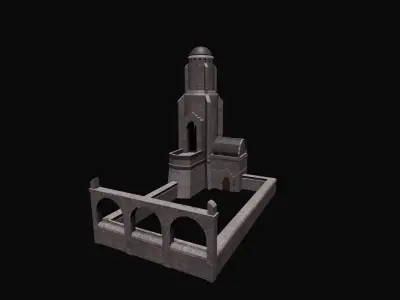 Gondor Archery Range Low-poly 3D model
