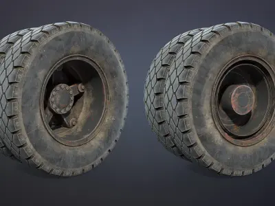 Truck Wheel 03 Kamaz-5320 Low-poly 3D model