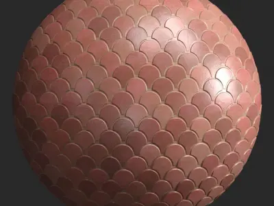 Materials 17- Fish scale tiles PBR Texture