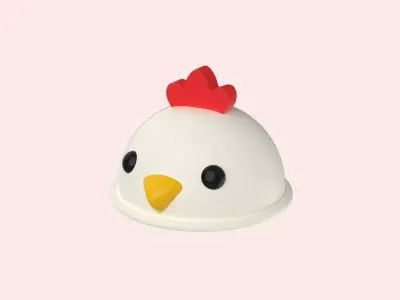 Chicken Hat Cute  Low-poly 3D model
