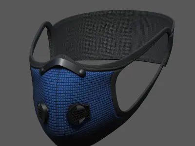 Gas mask fabric futuristic protection isolated military  Low-poly 3D model