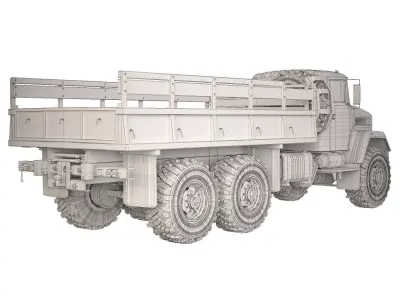 KrAZ 6322 flatbed body 1999 3D model