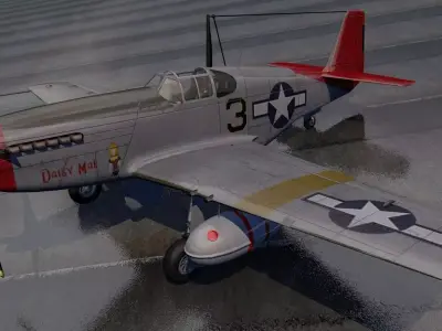 North American P-51C Mustang - Tuskegee Airmen 3D model