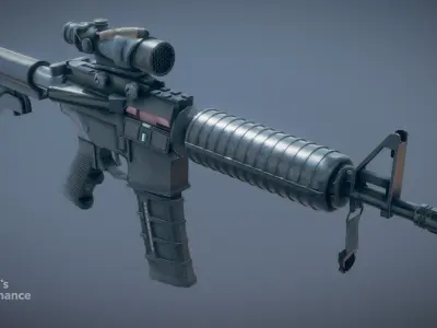AR-15 Low-poly 3D model