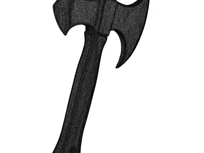Detailed Fantasy Double Axe 3D model