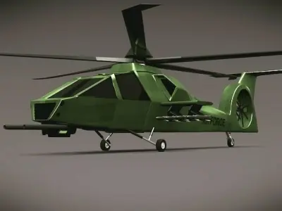 Army helicopter concept Low-poly 3D model
