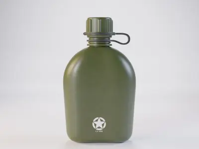 Canteen Military 12x21x7 Low-poly 3D model