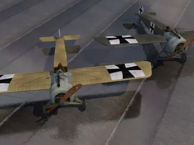 Fokker E-I and E-III Eindecker 3D model