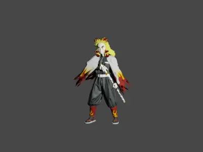 demon slayer kyojuro rengoku 3D model