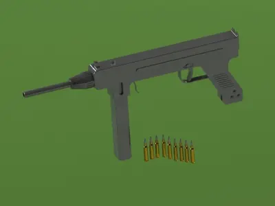 Madsen M50 machine gun Free 3D model