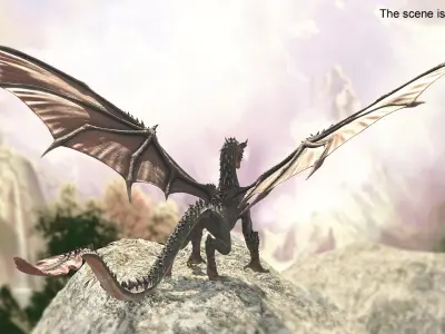 Fantasy Dragon Rigged for Cinema 4D 3D model