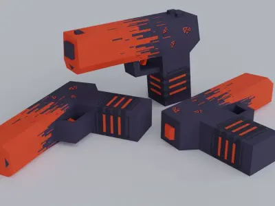 Desert Eagle Skin - rays 6 colors Free low-poly 3D model