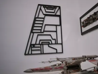 Squadron Hero Line Art Poster 3D print model