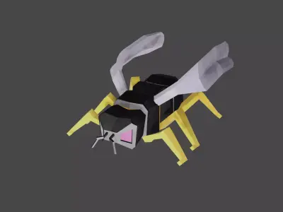 Low-Poly Yellow Jacket Wasp or Honey bee Low-poly 3D model