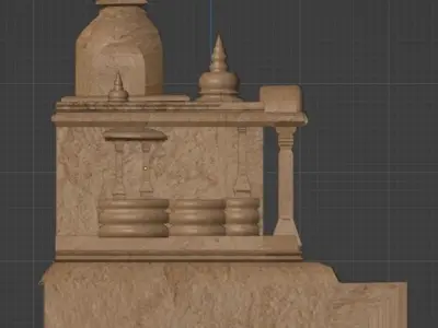  Indian Temple 3D model Low-poly 3D model