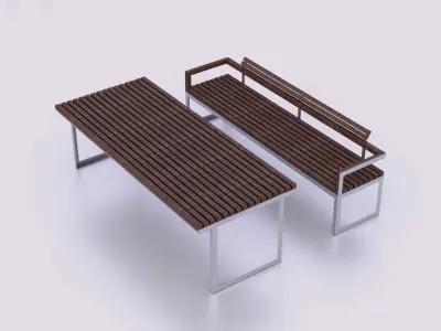 Garden Chair and table 3D model
