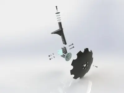 WG 000 - Disc harrow with rack Low-poly 3D model