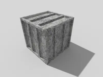 low poly metal crate 13 Low-poly 3D model