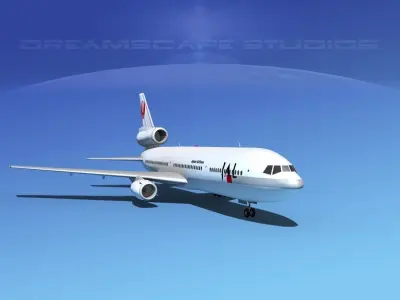 Douglas DC-10 Japan AirLines 3D model