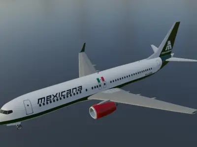 Mexicana Boeing 737-800 3D Model with cockpit requested Low-poly 3D model