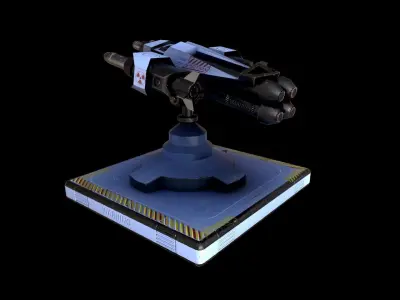 Missile Turret  Low-poly 3D model