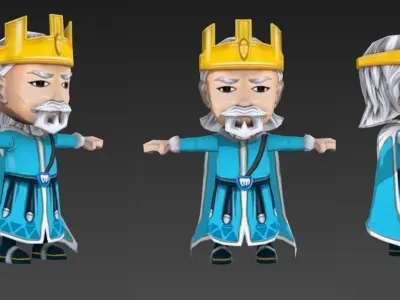 Character King Asia Low-poly 3D model