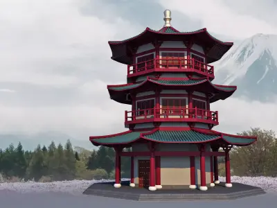 Chinese temple 3D model