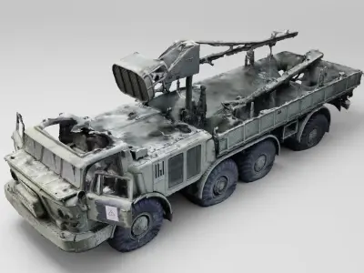 9T452 transporter-loader vehicle for Uragan Hurricane rockets 3D model