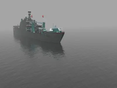 L402 BAYRAKTAR AMPHIBIOUS LANDING CRAFT TANK Low-poly 3D model