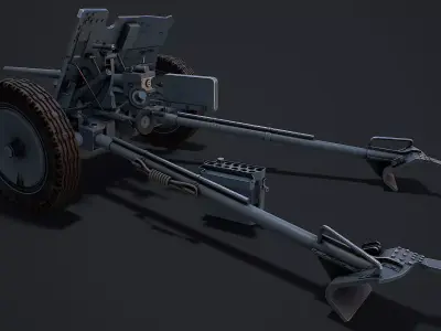 PAK 36 modular game ready 3d model Low-poly 3D model