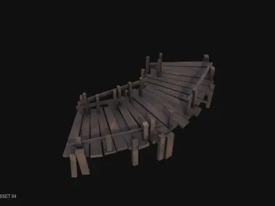 Fishing village asset 04 Low-poly 3D model