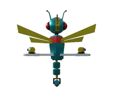 Robotic Dragonfly Low-poly 3D model