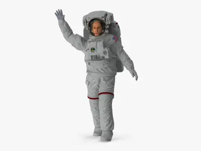 Astronaut in Extravehicular Mobility Unit Rigged for Maya 3D model