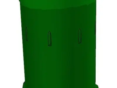 medieval stone tower Low-poly 3D model