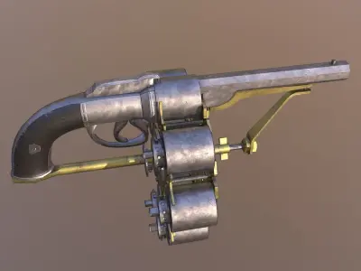Joseph 48 shot revolver Low-poly 3D model