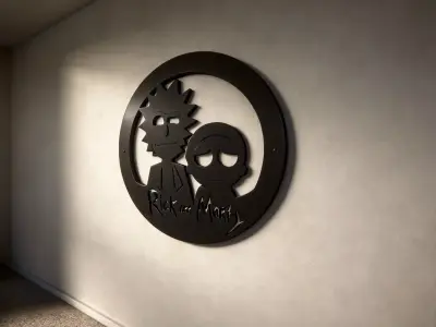 Rick and Morty Wall Art STL File 3D Print Model 3D print model