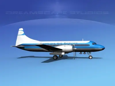 Convair CV-340 Carolina Air Service 3D model