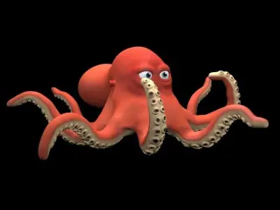 cartoon Octopus  Low-poly 3D model