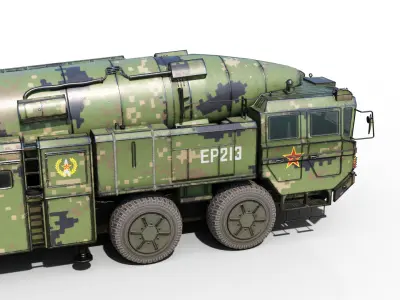4 coatings of DF-21D CSS5D DF21D ballistic missile launcher Low-poly 3D model