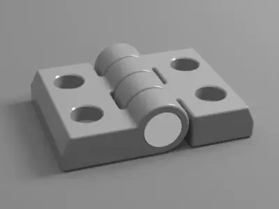 Heavy Duty Plastic Hinge- High-Low polygon 270Deg rotation Low-poly 3D model