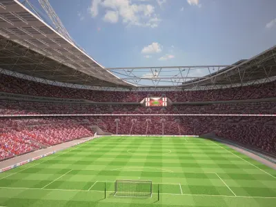  Wembley Stadium London at Day and Night 3D model