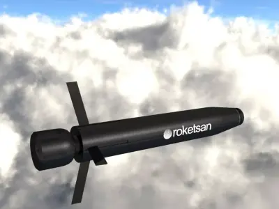 Tanok-120 mm Laser Guided Tank Gun Ammunition Low-poly 3D model