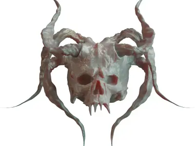 Devil Skull With Horns 3D model