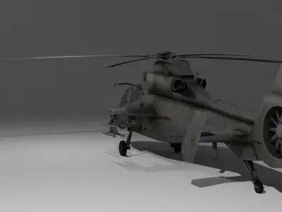 Harbin Z-19 attack helicopter Low-poly 3D model