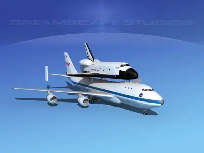 STS Shuttle Atlantis Transport LP 1-2 747 3D model