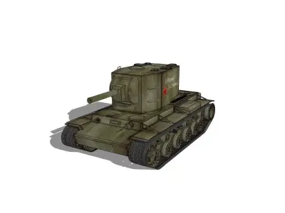 USSR Havy tank WWII KV-2 152mm 3D model
