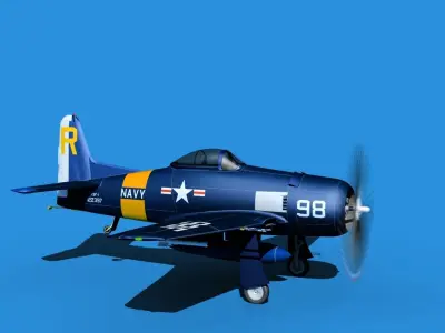 Grumman F8F-2 Bearcat V06 3D model