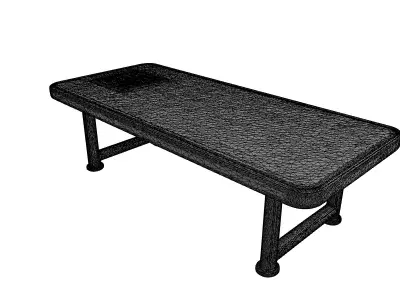 Rusty Distressed Metal Bench Low-poly 3D model