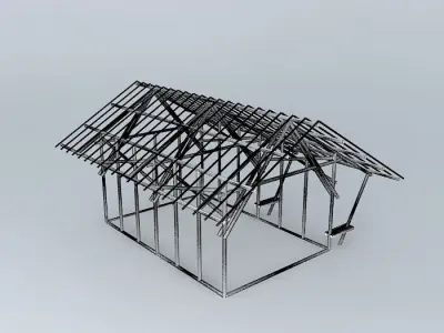 Bamboo house Free 3D model