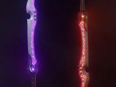 Fantasy Sword - Orks Misery Low-poly 3D model